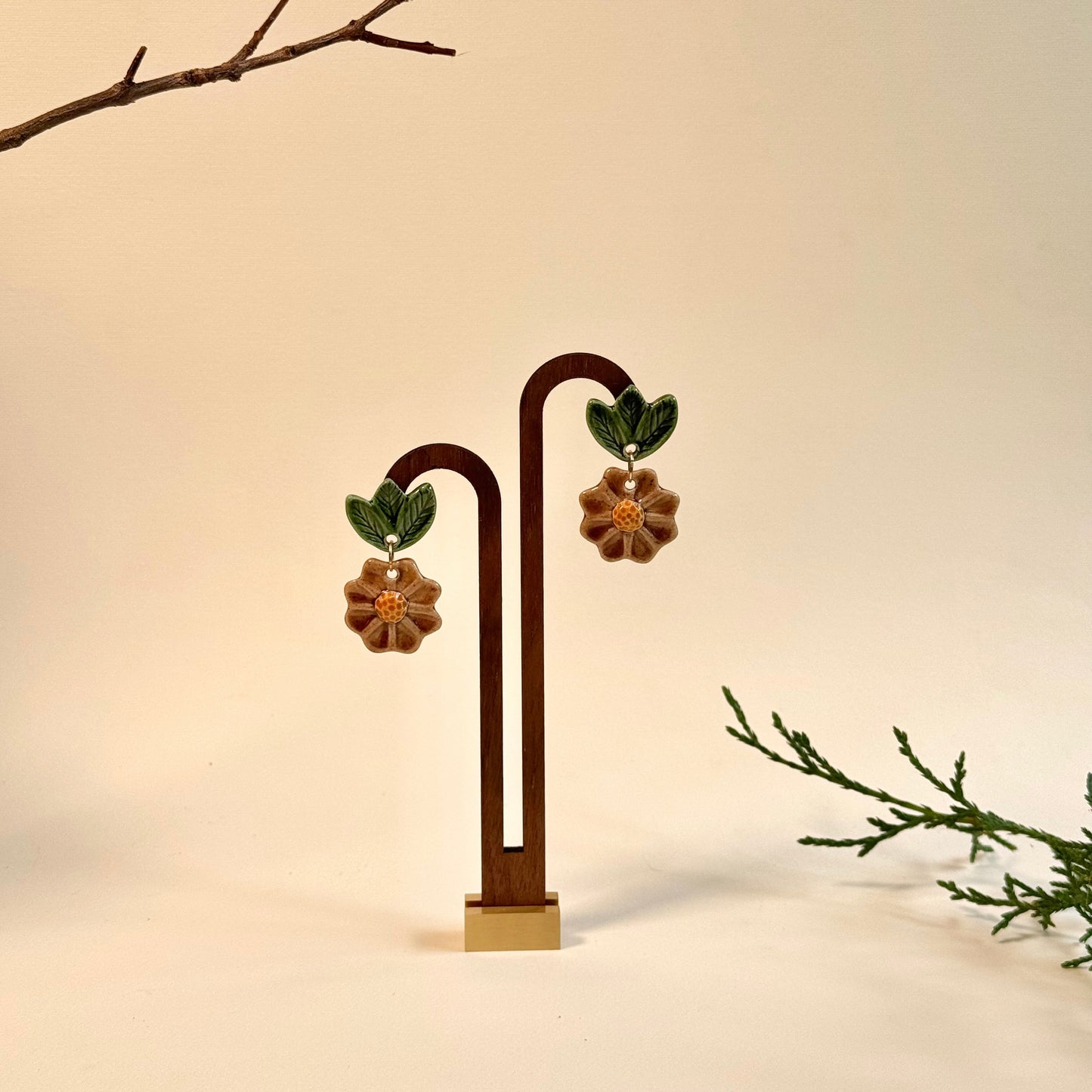 Pendientes Hoja & Flor